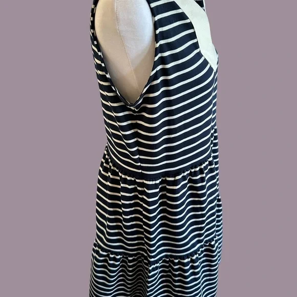 NWT Nautica Navy and White Striped V-Neck Sleeveless Dress - Picture 3 of 6